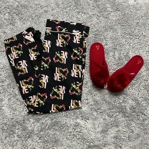 NWT VS Pink Pajama Pants & Slippers